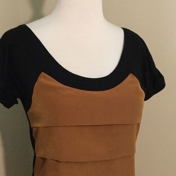 Zara Special Addition Black and Camel Scoop Neck Tee Size S - Picture 4 of 9
